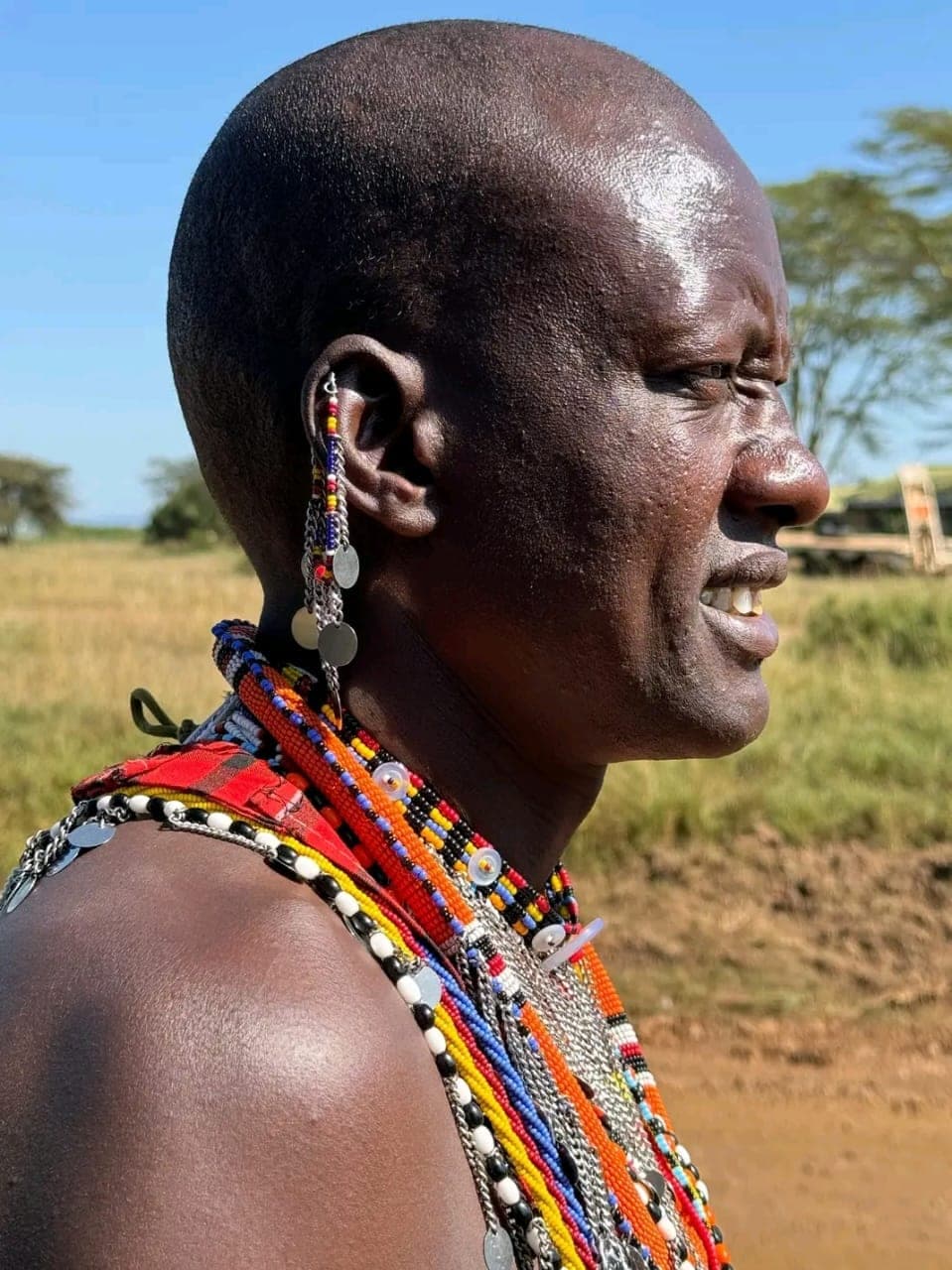 Maasai warrior in traditional beaded jewellery